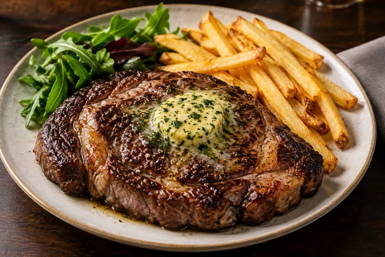 Entrecôte with Café de Paris butter · finished dish