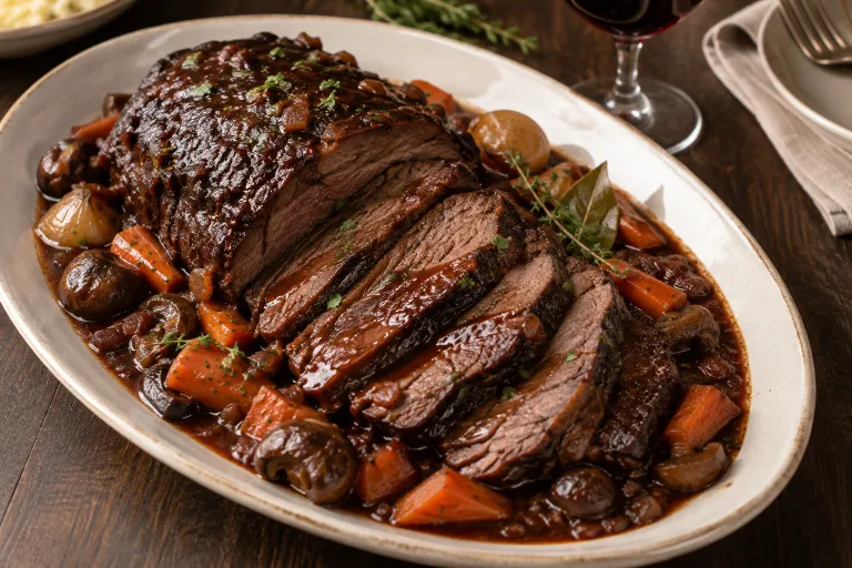 Wine-braised whole beef · finished dish