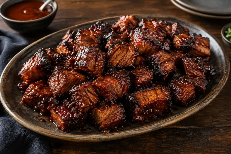 Smoked chuck burnt-end bites · finished dish