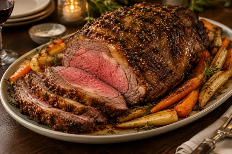 Maple-mustard ribeye roast · finished dish