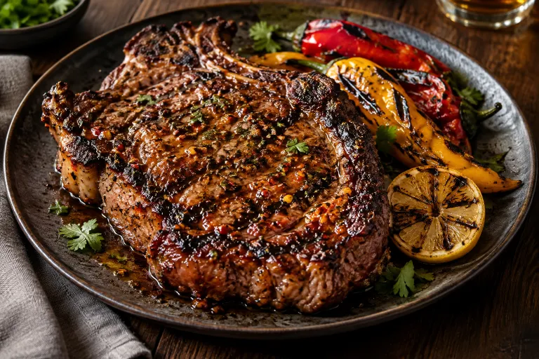 Piri-piri grilled ribeye · finished dish