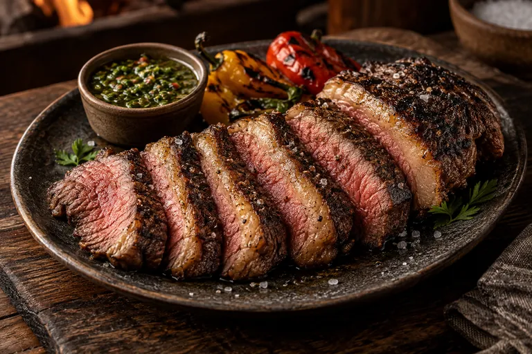 Grilled rump cap with chimichurri · finished dish